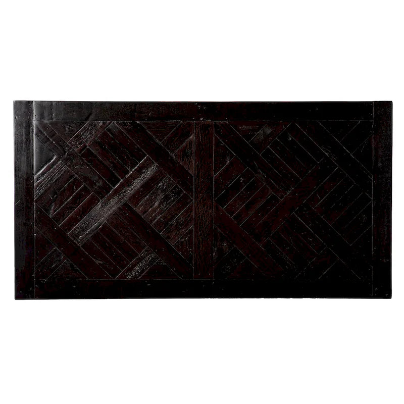 Scrivania in legno di recupero per 1 persona, stile rustico moderno, naturale/nera e nera