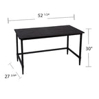Scrivania in legno di recupero per 1 persona, stile rustico moderno, naturale/nera e nera
