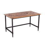 Scrivania in legno di recupero per 1 persona, stile rustico moderno, naturale/nera e nera