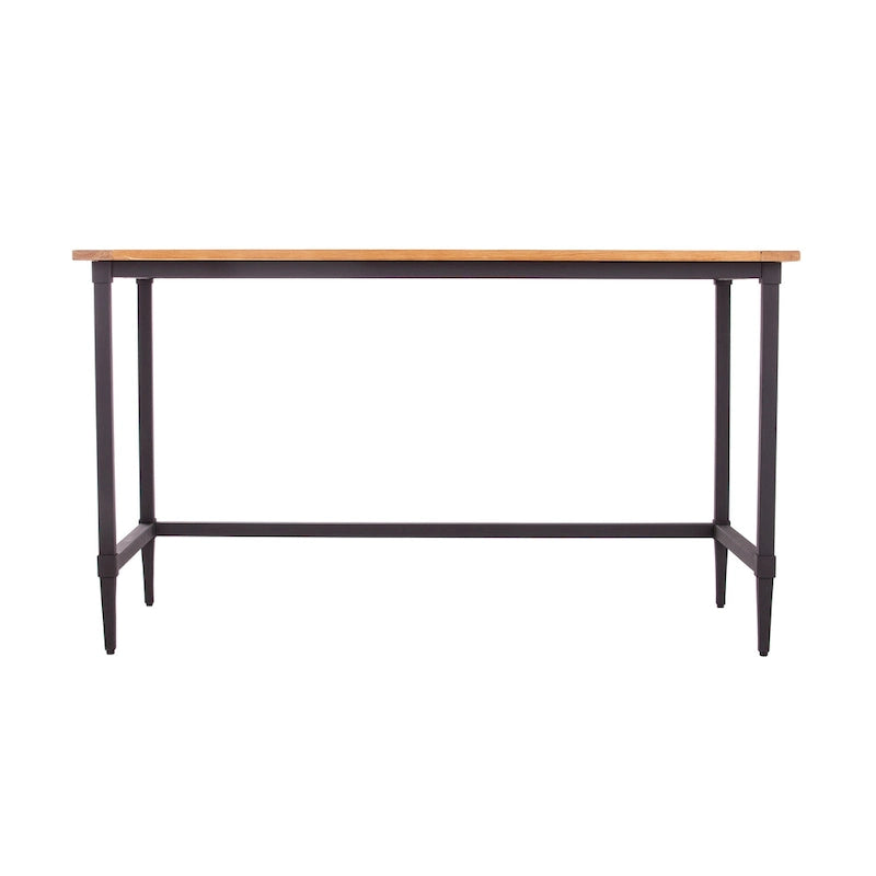 Scrivania in legno di recupero per 1 persona, stile rustico moderno, naturale/nera e nera