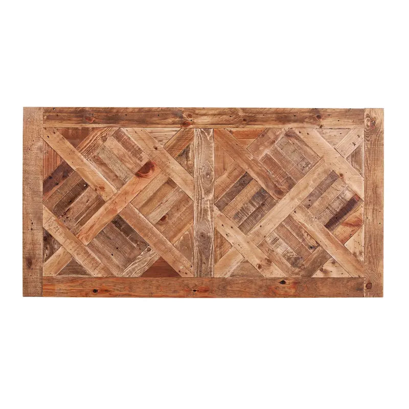 Scrivania in legno di recupero per 1 persona, stile rustico moderno, naturale/nera e nera