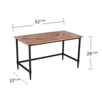 Scrivania in legno di recupero per 1 persona, stile rustico moderno, naturale/nera e nera