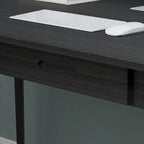 Scrivania per computer da 1 persona con 2 cassetti, beige/bianco/legno/legno nero