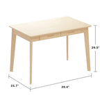Scrivania per computer da 1 persona con 2 cassetti, beige/bianco/legno/legno nero