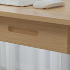 Scrivania per computer da 1 persona con 2 cassetti, beige/bianco/legno/legno nero