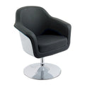 Poltrona moderna Black/White, in pelle rigenerata, a seduta singola