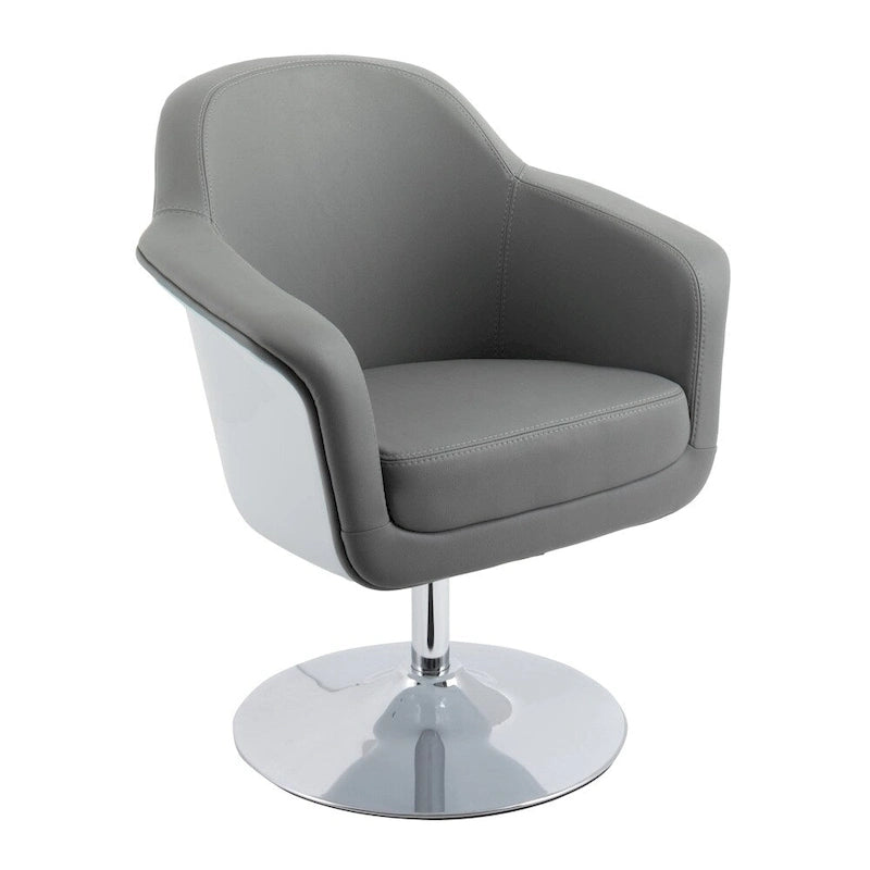 Poltrona moderna Black/White, in pelle rigenerata, a seduta singola