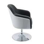 Poltrona moderna Black/White, in pelle rigenerata, a seduta singola