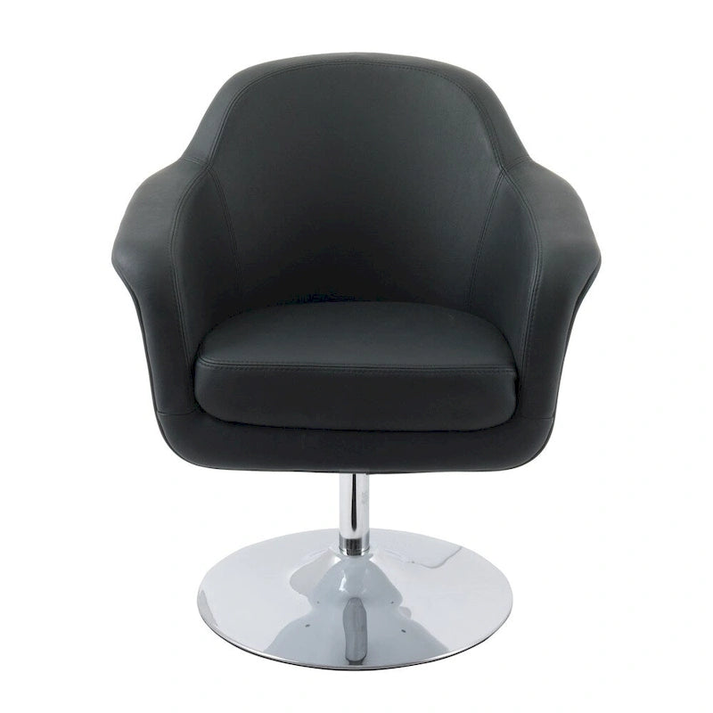 Poltrona moderna Black/White, in pelle rigenerata, a seduta singola