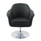 Poltrona moderna Black/White, in pelle rigenerata, a seduta singola