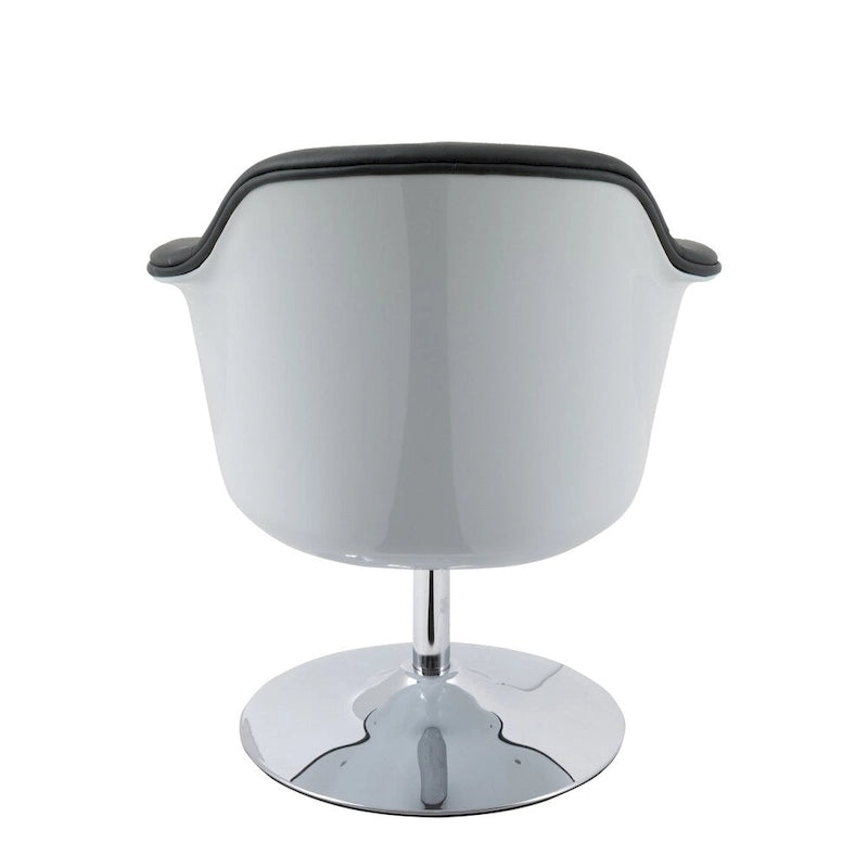Poltrona moderna Black/White, in pelle rigenerata, a seduta singola