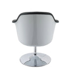 Poltrona moderna Black/White, in pelle rigenerata, a seduta singola