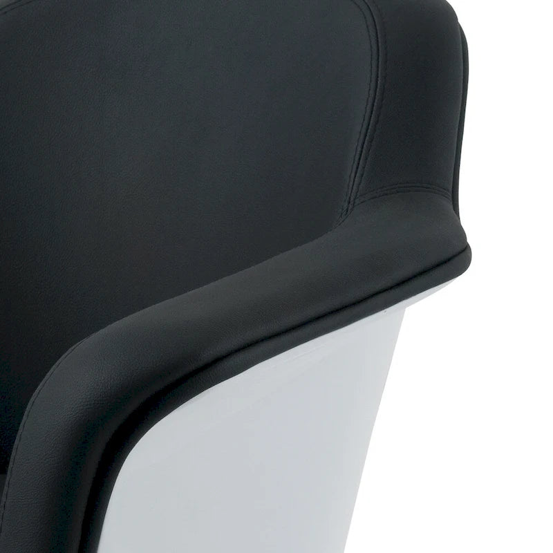Poltrona moderna Black/White, in pelle rigenerata, a seduta singola
