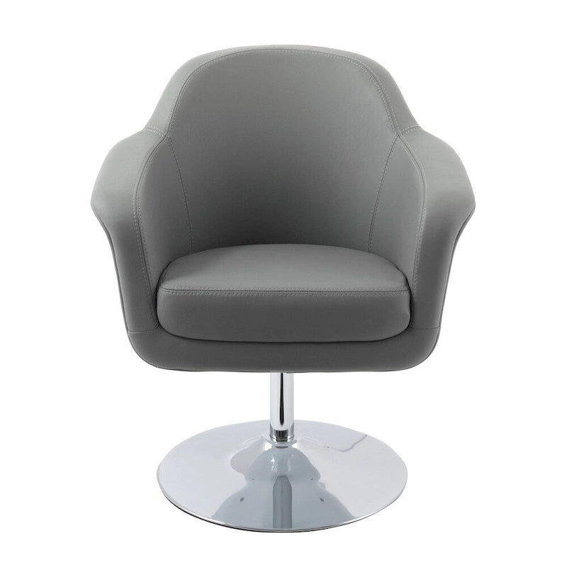 Poltrona moderna Black/White, in pelle rigenerata, a seduta singola