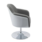 Poltrona moderna Black/White, in pelle rigenerata, a seduta singola