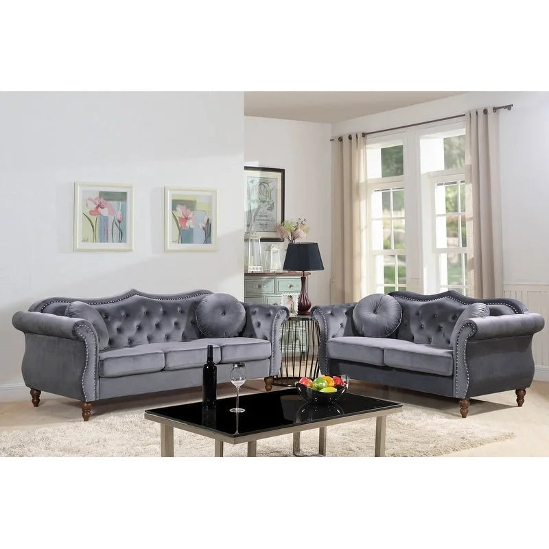 Set divano Chesterfield 2 posti in velluto schiacciato, multicolore, posti 3+1
