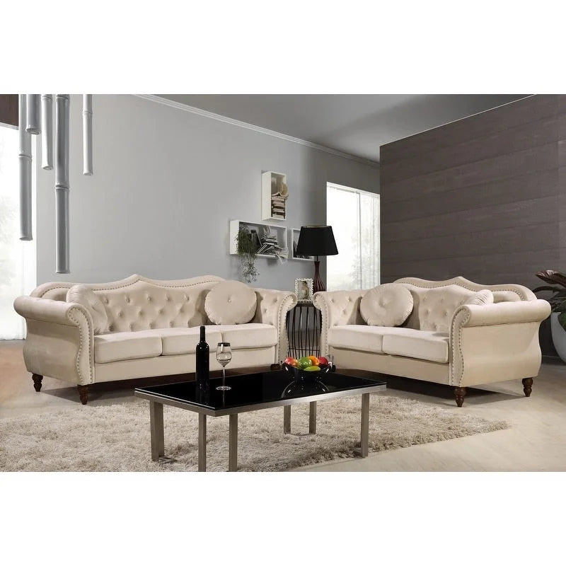 Set divano Chesterfield 2 posti in velluto schiacciato, multicolore, posti 3+1