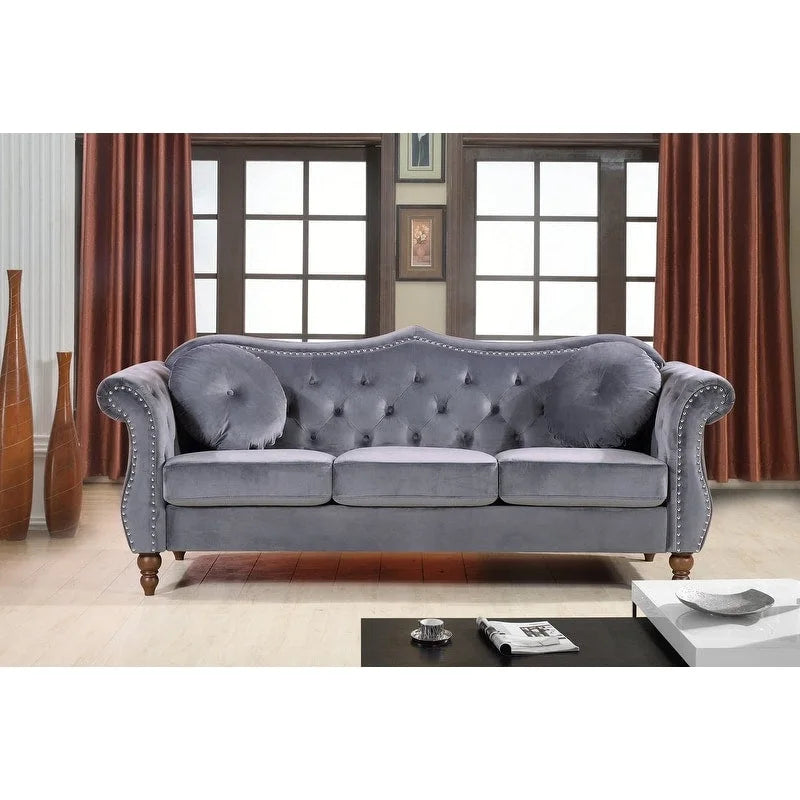 Set divano Chesterfield 2 posti in velluto schiacciato, multicolore, posti 3+1