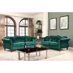 Set divano Chesterfield 2 posti in velluto schiacciato, multicolore, posti 3+1