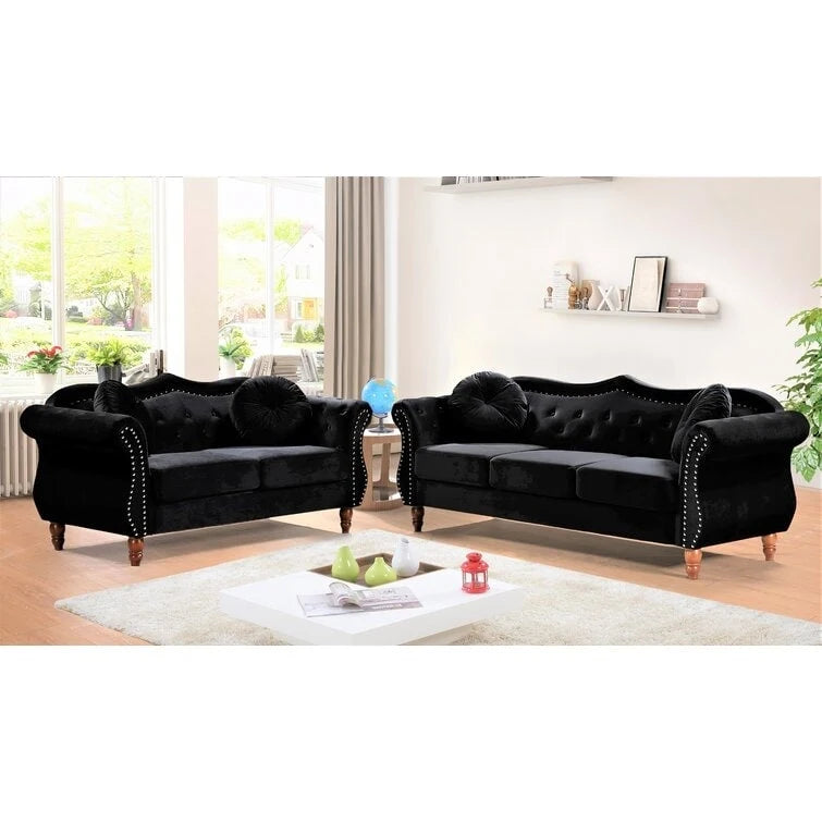 Set divano Chesterfield 2 posti in velluto schiacciato, multicolore, posti 3+1