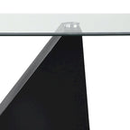 Consolle Nera Moderna con Piano in Vetro Bisellato – 1 Pezzo