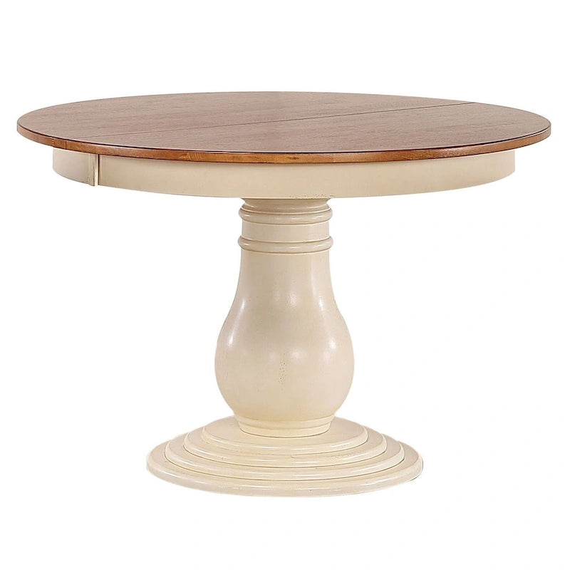 Set da pranzo rotondo Cream Napoleon, da 4 a 6 posti, 7 pezzi