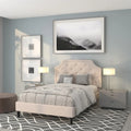 Letto a piattaforma a costine ad arco beige/grigio chiaro/grigio scuro/nero, Queen, 1 materasso