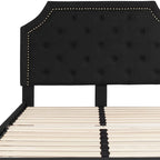 Letto a piattaforma a costine ad arco beige/grigio chiaro/grigio scuro/nero, Queen, 1 materasso