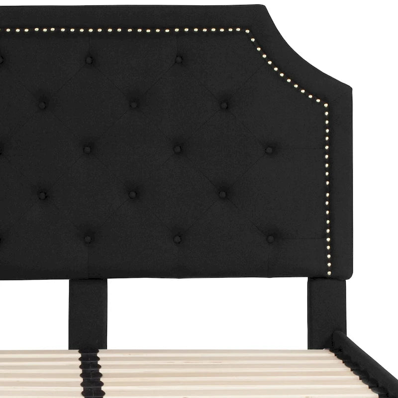 Letto a piattaforma a costine ad arco beige/grigio chiaro/grigio scuro/nero, Queen, 1 materasso