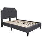 Letto a piattaforma a costine ad arco beige/grigio chiaro/grigio scuro/nero, Queen, 1 materasso