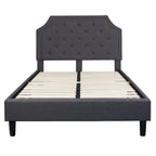 Letto a piattaforma a costine ad arco beige/grigio chiaro/grigio scuro/nero, Queen, 1 materasso