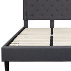 Letto a piattaforma a costine ad arco beige/grigio chiaro/grigio scuro/nero, Queen, 1 materasso
