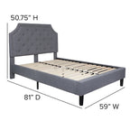 Letto a piattaforma a costine ad arco beige/grigio chiaro/grigio scuro/nero, Queen, 1 materasso