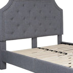 Letto a piattaforma a costine ad arco beige/grigio chiaro/grigio scuro/nero, Queen, 1 materasso