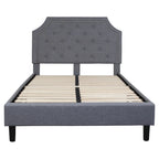 Letto a piattaforma a costine ad arco beige/grigio chiaro/grigio scuro/nero, Queen, 1 materasso