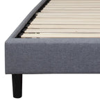 Letto a piattaforma a costine ad arco beige/grigio chiaro/grigio scuro/nero, Queen, 1 materasso