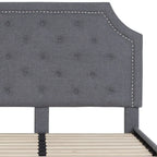 Letto a piattaforma a costine ad arco beige/grigio chiaro/grigio scuro/nero, Queen, 1 materasso