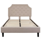 Letto a piattaforma a costine ad arco beige/grigio chiaro/grigio scuro/nero, Queen, 1 materasso