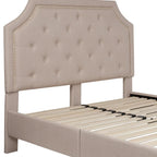 Letto a piattaforma a costine ad arco beige/grigio chiaro/grigio scuro/nero, Queen, 1 materasso