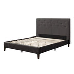 Struttura letto imbottita con bottoni, misura piazza e mezza, Grigio Scuro / Blu / Crema / Grigio Chiaro, 1 persona