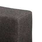 Struttura letto imbottita con bottoni, misura piazza e mezza, Grigio Scuro / Blu / Crema / Grigio Chiaro, 1 persona