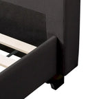 Struttura letto imbottita con bottoni, misura piazza e mezza, Grigio Scuro / Blu / Crema / Grigio Chiaro, 1 persona