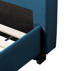 Struttura letto imbottita con bottoni, misura piazza e mezza, Grigio Scuro / Blu / Crema / Grigio Chiaro, 1 persona