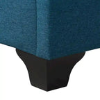 Struttura letto imbottita con bottoni, misura piazza e mezza, Grigio Scuro / Blu / Crema / Grigio Chiaro, 1 persona