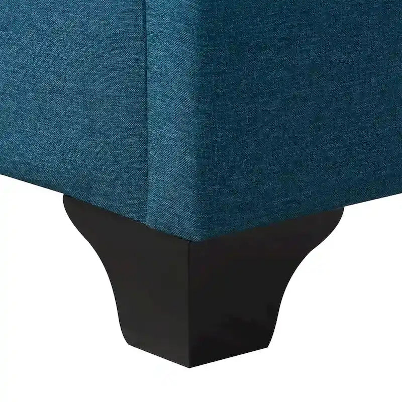Struttura letto imbottita con bottoni, misura piazza e mezza, Grigio Scuro / Blu / Crema / Grigio Chiaro, 1 persona