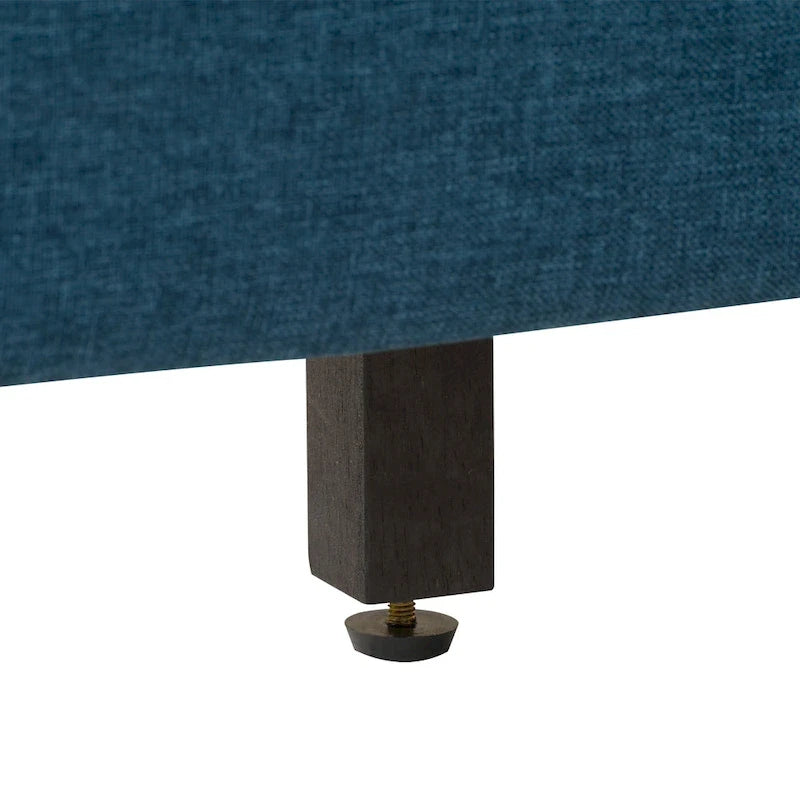 Struttura letto imbottita con bottoni, misura piazza e mezza, Grigio Scuro / Blu / Crema / Grigio Chiaro, 1 persona