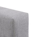 Struttura letto imbottita con bottoni, misura piazza e mezza, Grigio Scuro / Blu / Crema / Grigio Chiaro, 1 persona