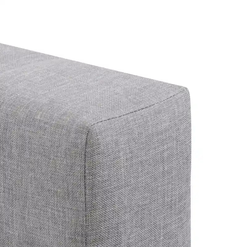 Struttura letto imbottita con bottoni, misura piazza e mezza, Grigio Scuro / Blu / Crema / Grigio Chiaro, 1 persona