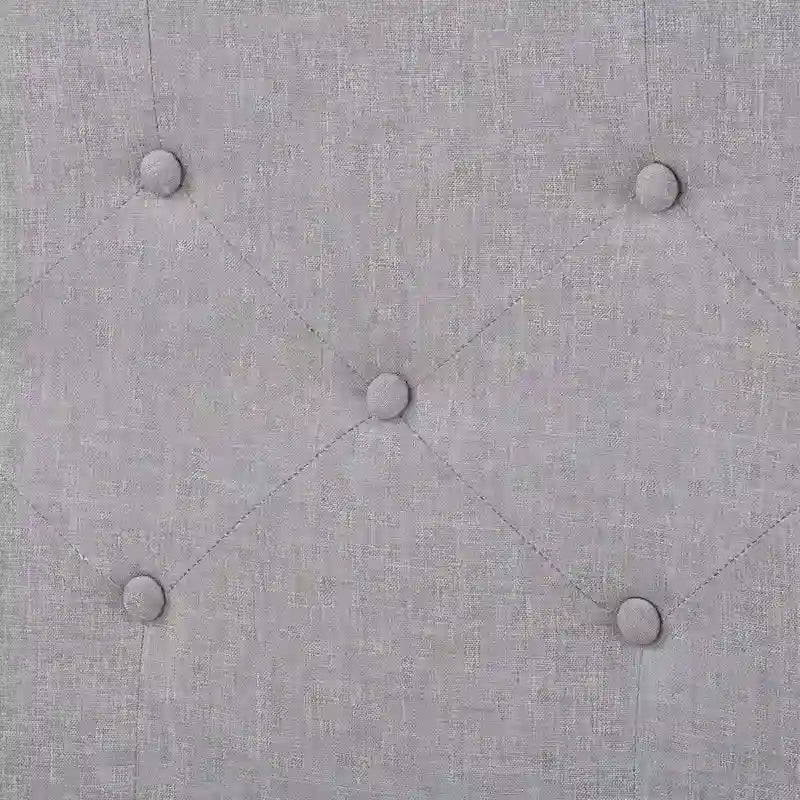 Struttura letto imbottita con bottoni, misura piazza e mezza, Grigio Scuro / Blu / Crema / Grigio Chiaro, 1 persona