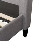 Struttura letto imbottita con bottoni, misura piazza e mezza, Grigio Scuro / Blu / Crema / Grigio Chiaro, 1 persona